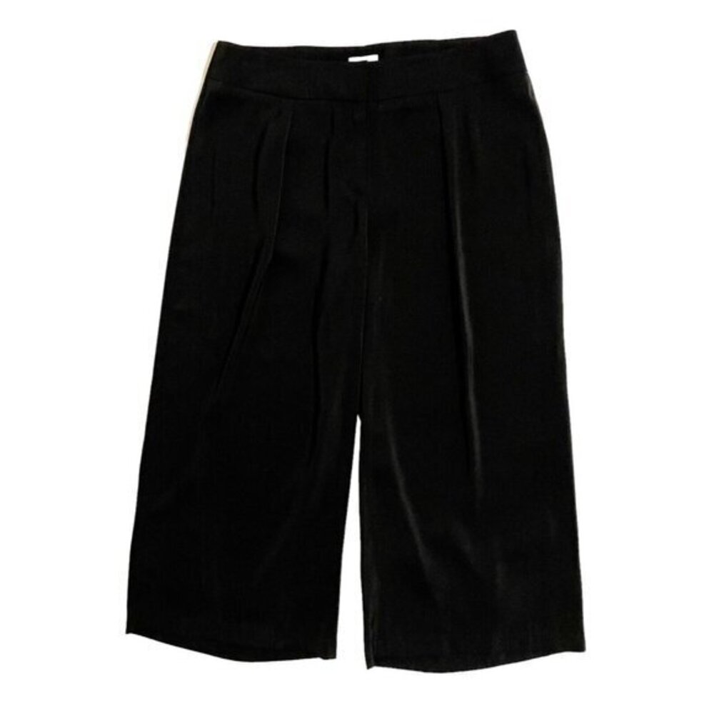 Laundry Shelli Segal Pants Wide Leg Capri Culottes Trousers Sz 6 Black New